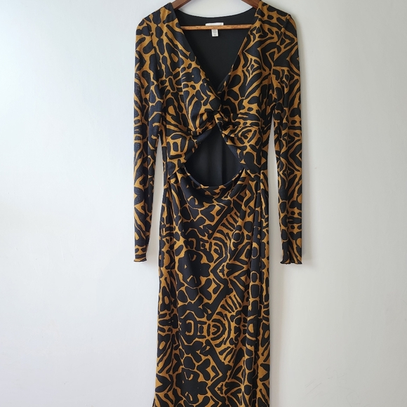 Topshop Twist Front Bold Animal Print Maxi Dress size 10 Tall - Picture 3 of 11